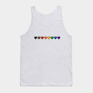 Inclusive Rainbow Pixel Hearts Tank Top